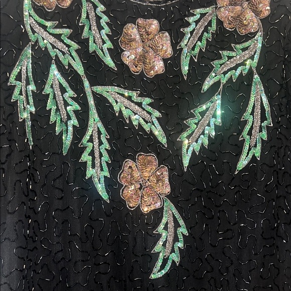 Embellished Black Floral Top - Picture 6 of 6